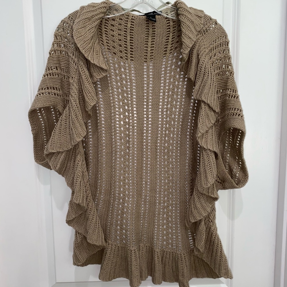 Willi Smith ruffled knit cardigan, Sz L